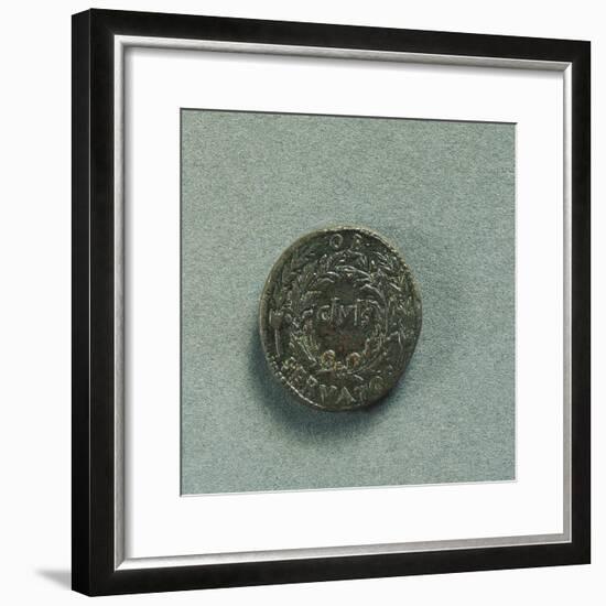 Reverse with Sestertius of Emperor Augustus-null-Framed Giclee Print