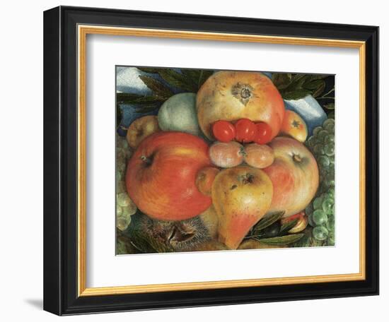 Reversible Anthropomorphic Portrait of a Man Composed of Fruit (Oil on Panel) (Detail of 466673)-Giuseppe Arcimboldo-Framed Giclee Print
