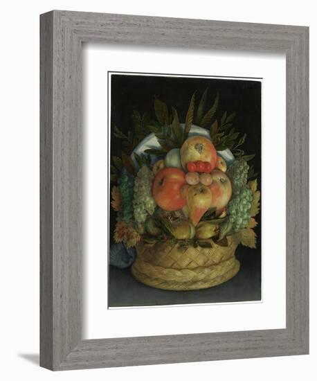 Reversible Anthropomorphic Portrait of a Man Composed of Fruit-Giuseppe Arcimboldo-Framed Giclee Print