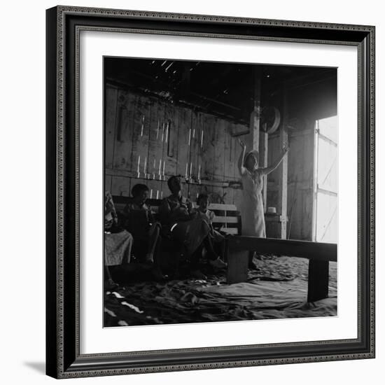 Revival meeting in a California garage, 1938-Dorothea Lange-Framed Giclee Print