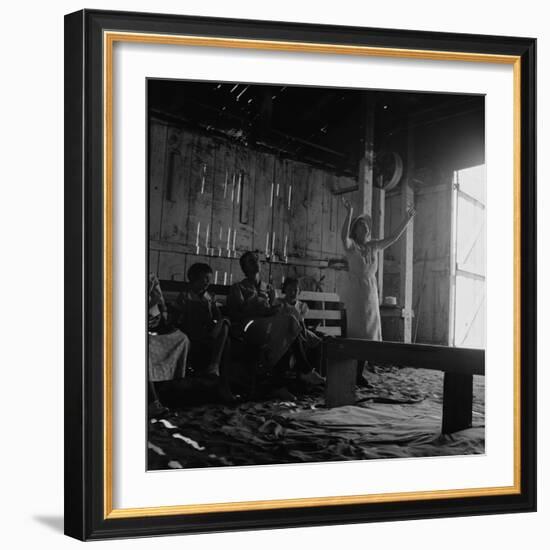 Revival meeting in a California garage, 1938-Dorothea Lange-Framed Giclee Print