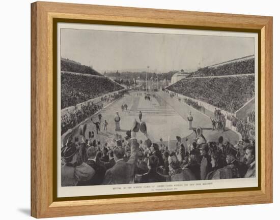 Revival of the Olympic Games at Athens, Loues Winning the Race from Marathon-Amedee Forestier-Framed Premier Image Canvas