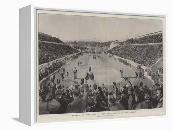 Revival of the Olympic Games at Athens, Loues Winning the Race from Marathon-Amedee Forestier-Framed Premier Image Canvas