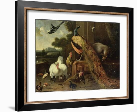 Revolt in the Poultry Coup-Melchior de Hondecoeter-Framed Giclee Print