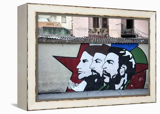 Revolutionary Mural Painted on Wall, Havana Centro, Havana, Cuba, West Indies, Central America-Lee Frost-Framed Premier Image Canvas