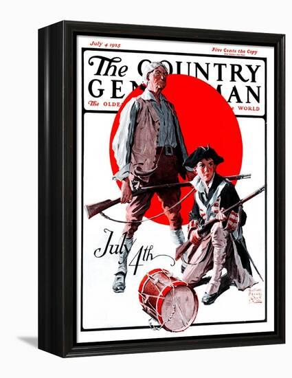 "Revolutionary Soldiers," Country Gentleman Cover, July 4, 1925-William Meade Prince-Framed Premier Image Canvas