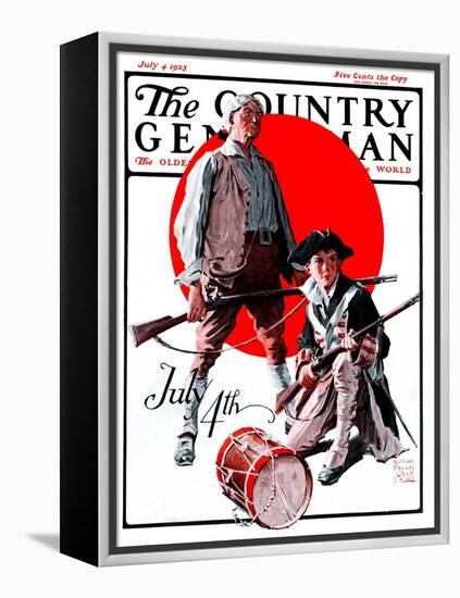 "Revolutionary Soldiers," Country Gentleman Cover, July 4, 1925-William Meade Prince-Framed Premier Image Canvas