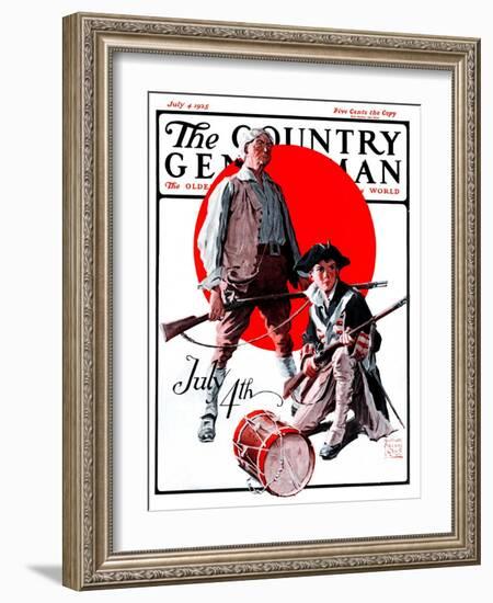 "Revolutionary Soldiers," Country Gentleman Cover, July 4, 1925-William Meade Prince-Framed Giclee Print