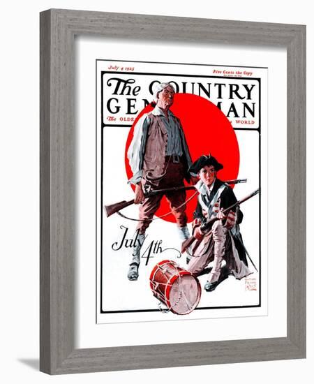 "Revolutionary Soldiers," Country Gentleman Cover, July 4, 1925-William Meade Prince-Framed Giclee Print