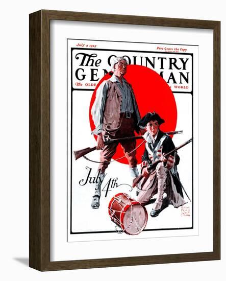 "Revolutionary Soldiers," Country Gentleman Cover, July 4, 1925-William Meade Prince-Framed Giclee Print