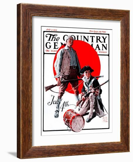 "Revolutionary Soldiers," Country Gentleman Cover, July 4, 1925-William Meade Prince-Framed Giclee Print