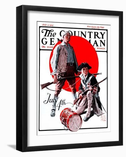 "Revolutionary Soldiers," Country Gentleman Cover, July 4, 1925-William Meade Prince-Framed Giclee Print