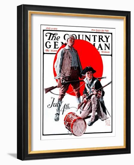 "Revolutionary Soldiers," Country Gentleman Cover, July 4, 1925-William Meade Prince-Framed Giclee Print