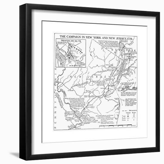 Revolutionary War Map, 1776-null-Framed Giclee Print