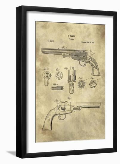 Revolver Blueprint Industrial Farmhouse-Tina Lavoie-Framed Giclee Print