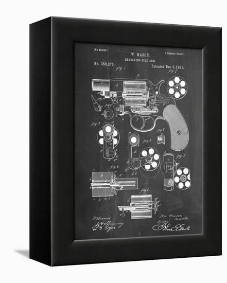 Revolver Firearm Patent-null-Framed Stretched Canvas