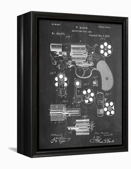 Revolver Firearm Patent-null-Framed Stretched Canvas