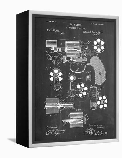 Revolver Firearm Patent-null-Framed Stretched Canvas