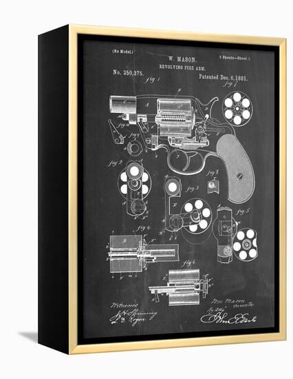 Revolver Firearm Patent-null-Framed Stretched Canvas