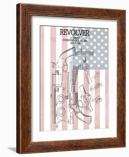 Revolver & Flag, 1856-Dan Sproul-Framed Art Print