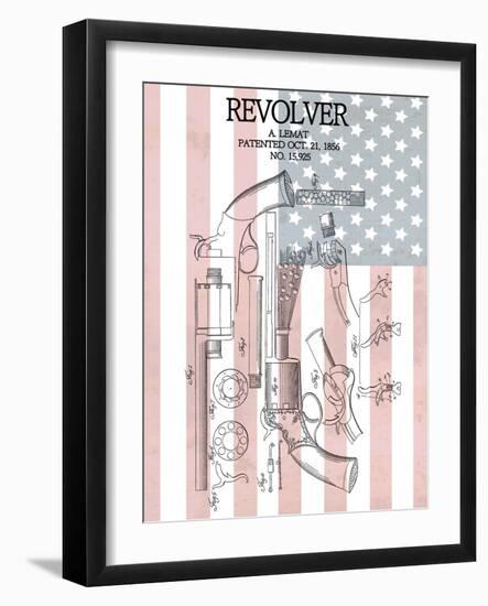 Revolver & Flag, 1856-Dan Sproul-Framed Art Print