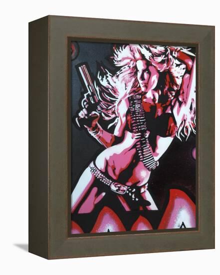 Revolver Girl 1-Abstract Graffiti-Framed Premier Image Canvas