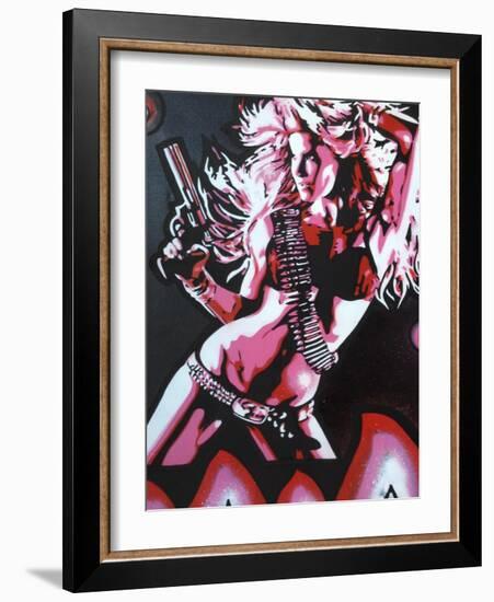 Revolver Girl 1-Abstract Graffiti-Framed Giclee Print