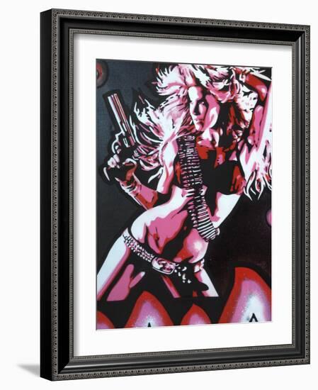 Revolver Girl 1-Abstract Graffiti-Framed Giclee Print