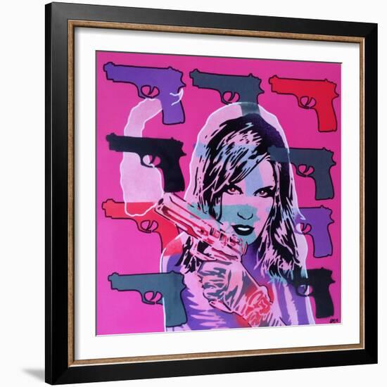 Revolver Pinks-Abstract Graffiti-Framed Giclee Print