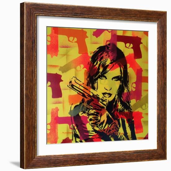 Revolver Yellows-Abstract Graffiti-Framed Giclee Print