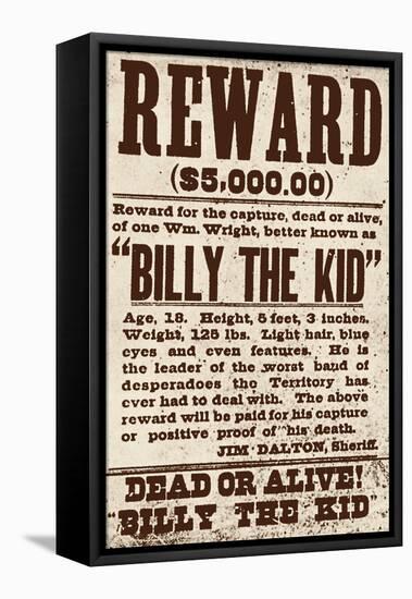 Reward Billy the Kid-null-Framed Premier Image Canvas