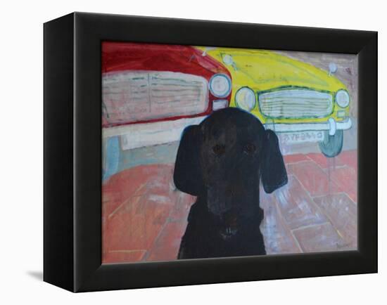 Rex at the Used Car Lot - AYF8440-Brenda Brin Booker-Framed Premier Image Canvas