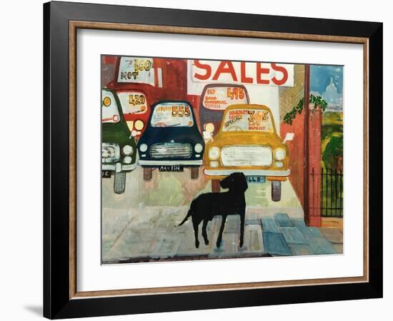 Rex at the Used Car Lot; SALES-Brenda Brin Booker-Framed Giclee Print