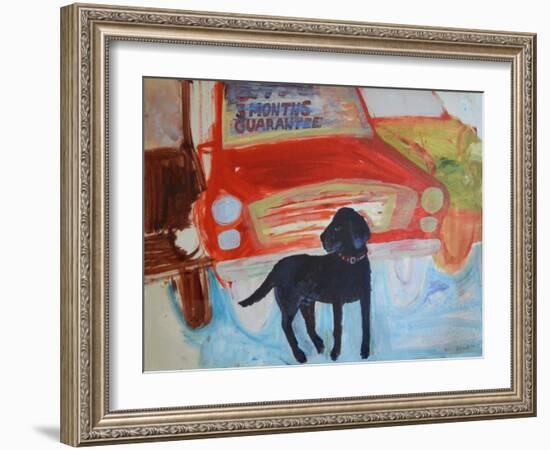 Rex at the Used Car Lot - Three months guarantee-Brenda Brin Booker-Framed Giclee Print