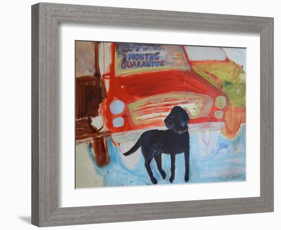 Rex at the Used Car Lot - Three months guarantee-Brenda Brin Booker-Framed Giclee Print