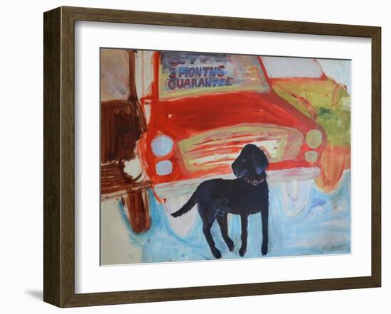 Rex at the Used Car Lot - Three months guarantee-Brenda Brin Booker-Framed Giclee Print