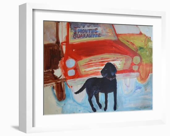 Rex at the Used Car Lot - Three months guarantee-Brenda Brin Booker-Framed Giclee Print