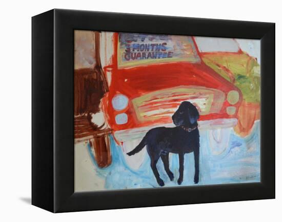 Rex at the Used Car Lot - Three months guarantee-Brenda Brin Booker-Framed Premier Image Canvas