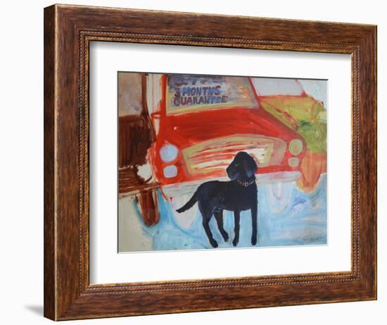 Rex at the Used Car Lot - Three months guarantee-Brenda Brin Booker-Framed Giclee Print