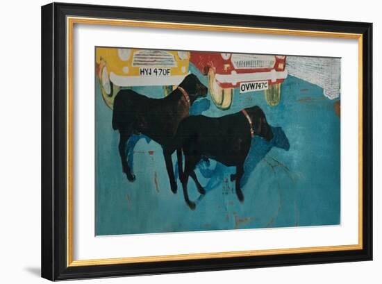 Rex at the Used Car Lot, with Friend-Brenda Brin Booker-Framed Giclee Print