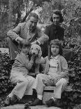 Writer Ogden Nash with His Wife and Daughters and their Pet Terrier-Rex Hardy Jr.-Framed Premium Photographic Print