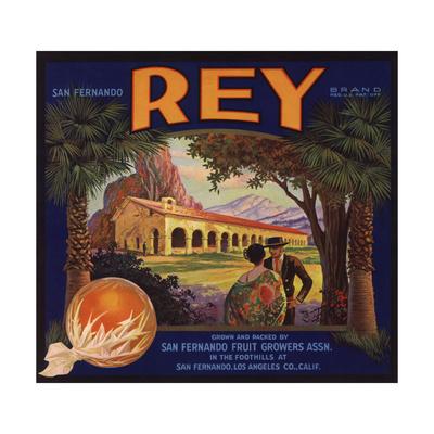 San Fernando Los Angeles Don Fernando Orange Citrus Fruit Crate Label Art Print