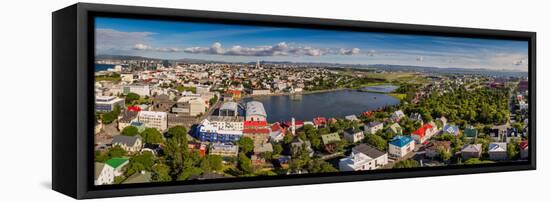 Reykjavik, Iceland, This image was shot using a drone.-null-Framed Premier Image Canvas