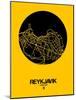 Reykjavik Street Map Yellow-NaxArt-Mounted Art Print