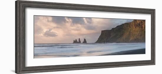 Reynisdrangar Basalt Sea Stacks at Sunrise, Vik, South Region (Sudurland), Iceland, Polar Regions-Matthew Williams-Ellis-Framed Photographic Print