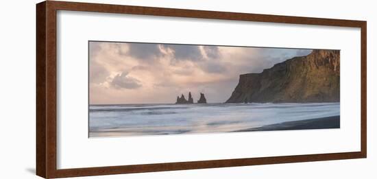 Reynisdrangar Basalt Sea Stacks at Sunrise, Vik, South Region (Sudurland), Iceland, Polar Regions-Matthew Williams-Ellis-Framed Photographic Print