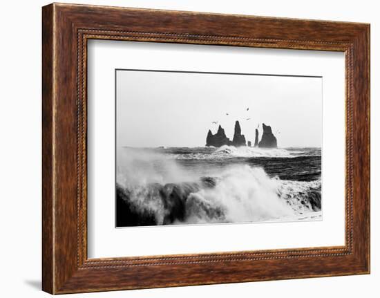 Reynisdrangar Birds-Philippe Sainte-Laudy-Framed Photographic Print