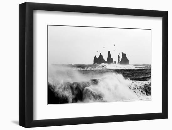 Reynisdrangar Birds-Philippe Sainte-Laudy-Framed Photographic Print