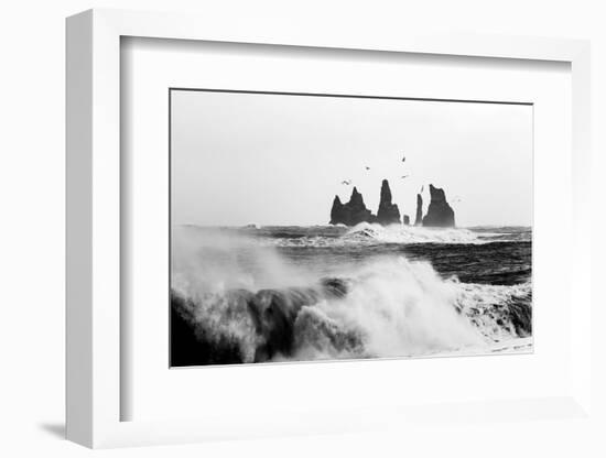 Reynisdrangar Birds-Philippe Sainte-Laudy-Framed Photographic Print