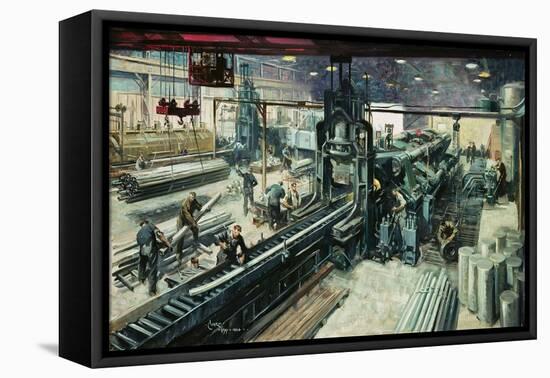 Reynolds Tubes- British Aircraft Industry- Feeding the Giants-Terence Cuneo-Framed Premier Image Canvas